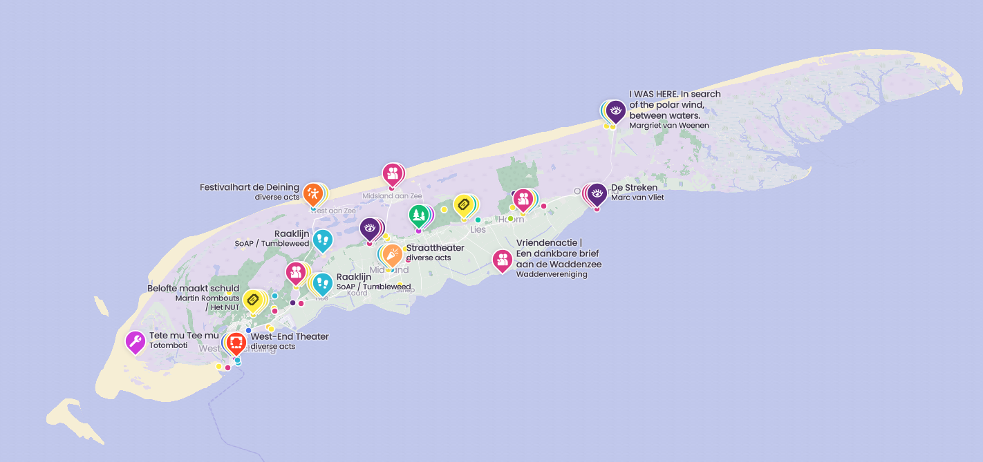 Alle speellocaties op Terschelling